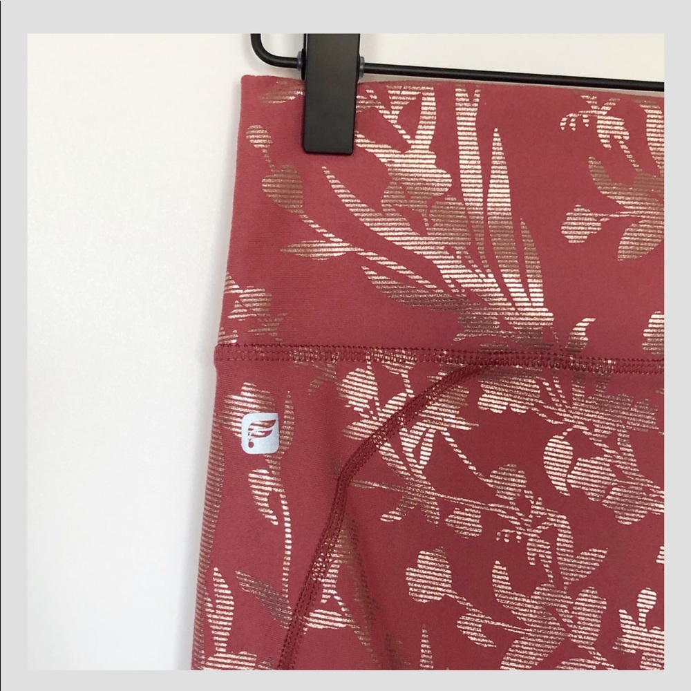 Fabletics High Rise Gold Embossed legging Pink - Picture 7 of 7